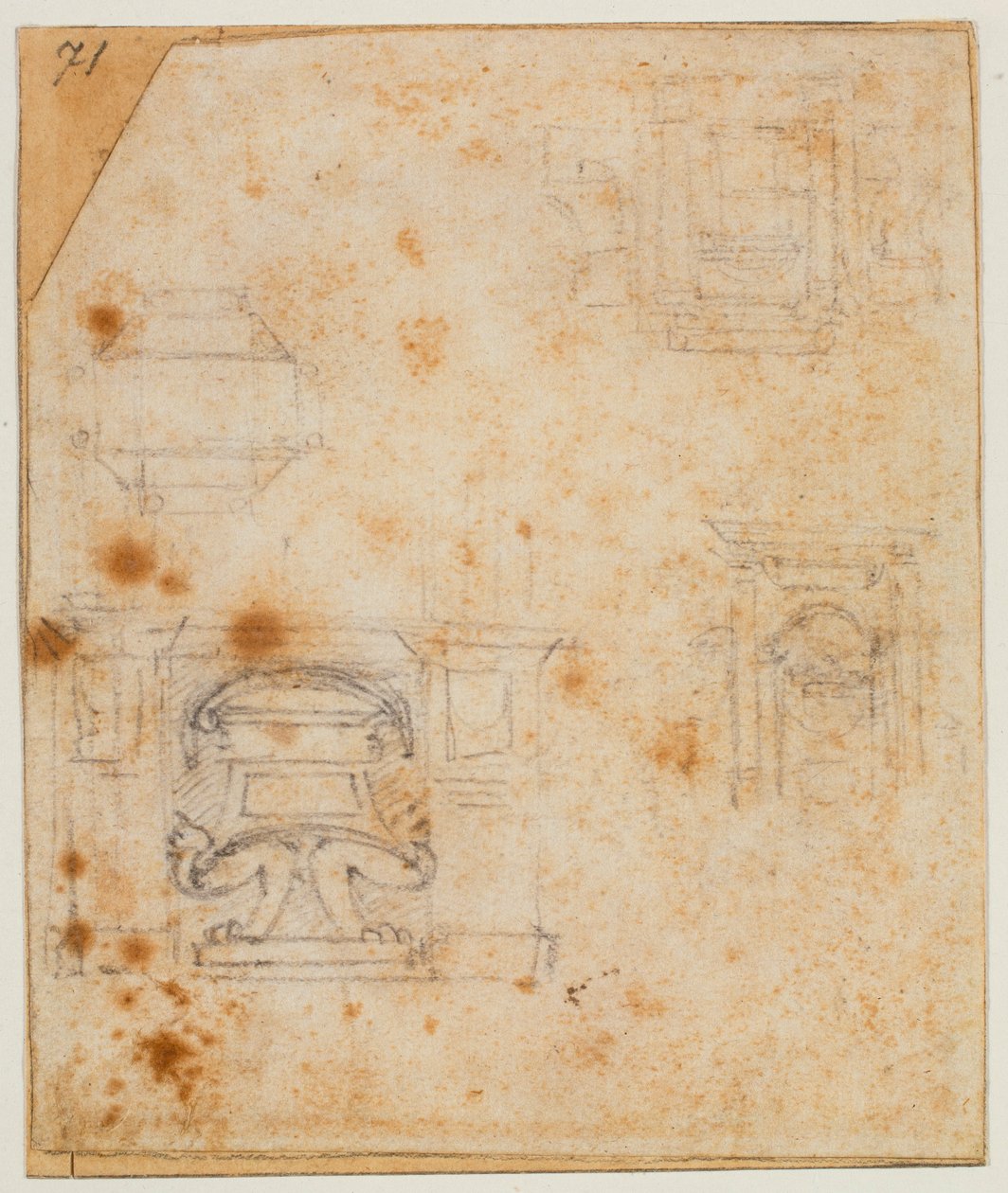 Studier af gravmonumenter til det nye sakristi af Michelangelo Buonarroti