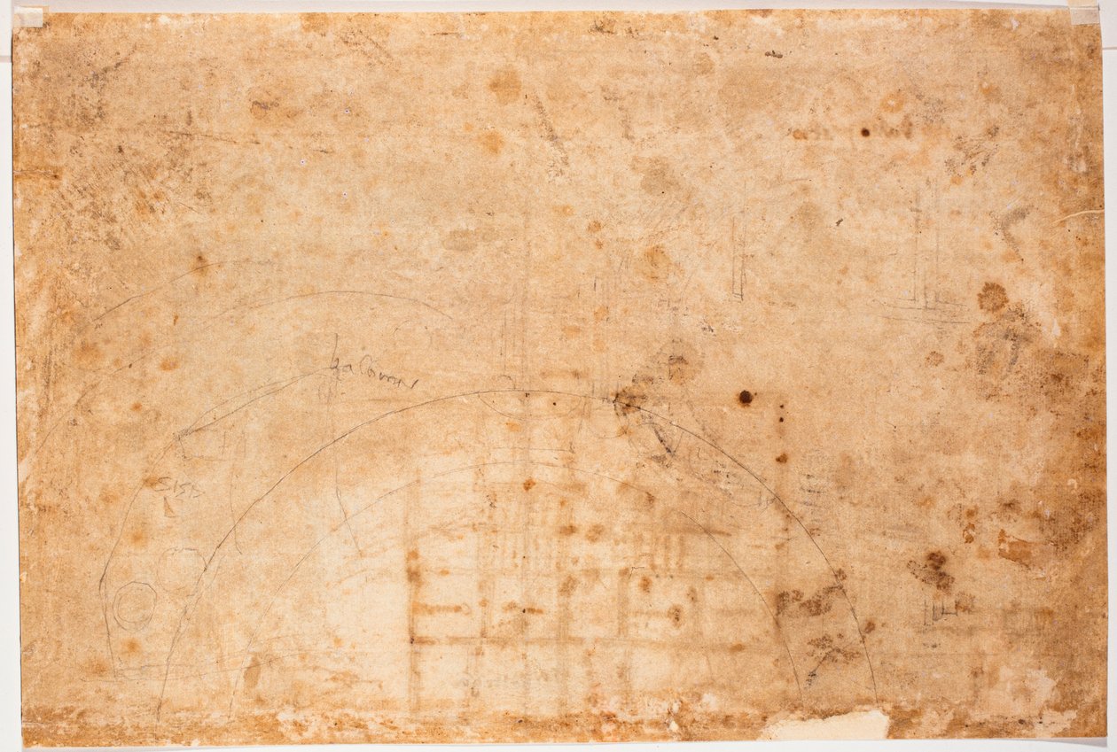 Studier til Peterskirkens kuppel af Michelangelo Buonarroti