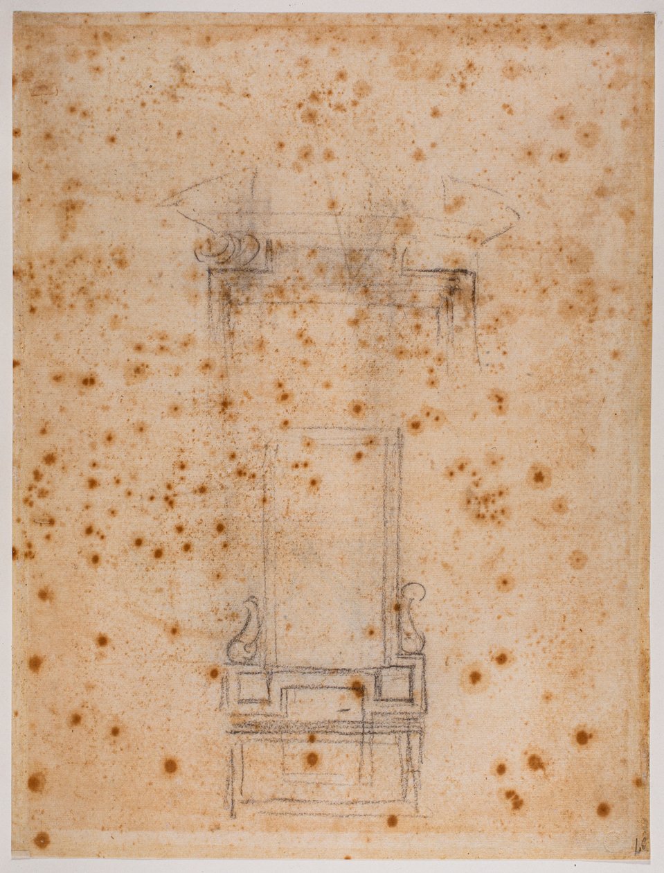 Studier af et vindue og en dør til den laurentiske fordybning af Michelangelo Buonarroti