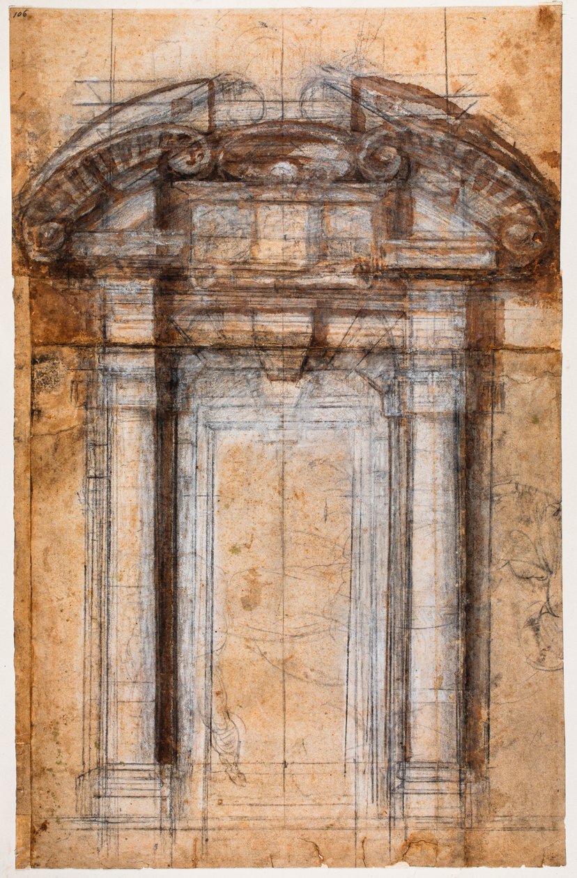 Studie for Porta Pia af Michelangelo Buonarroti