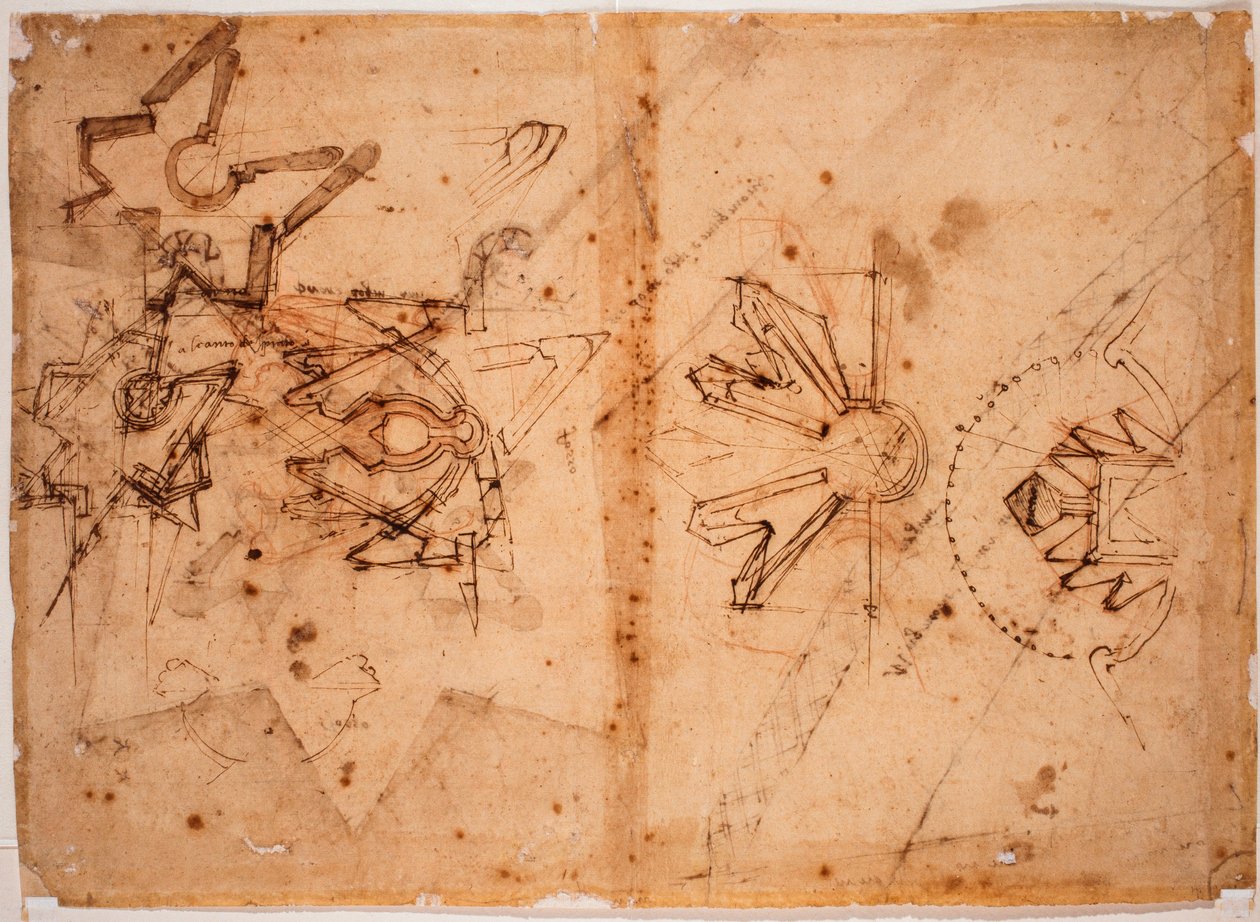 Undersøgelse af bolværket ved porten til All Saints Meadow af Michelangelo Buonarroti