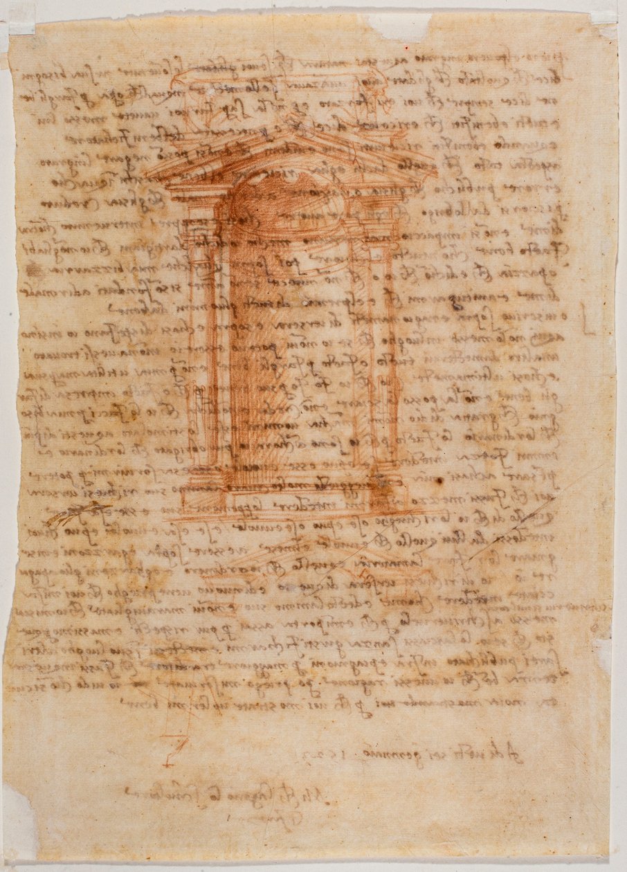 Tabernakel med niche, brev fra Michelangelo til Piero Gondi af Michelangelo Buonarroti