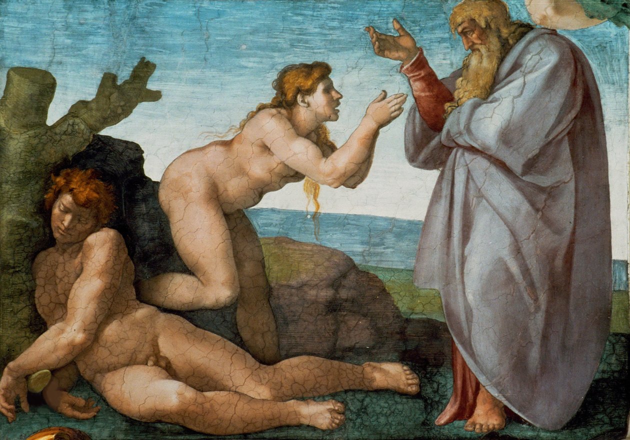 Oprettelsen af Evas Sixtinske Kapels loft i Vatikanet, 1508-1512. af Michelangelo Buonarroti