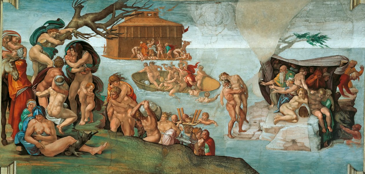 Deluge Sixtinske Kapel loftet i Vatikanet, 1508-1512. af Michelangelo Buonarroti