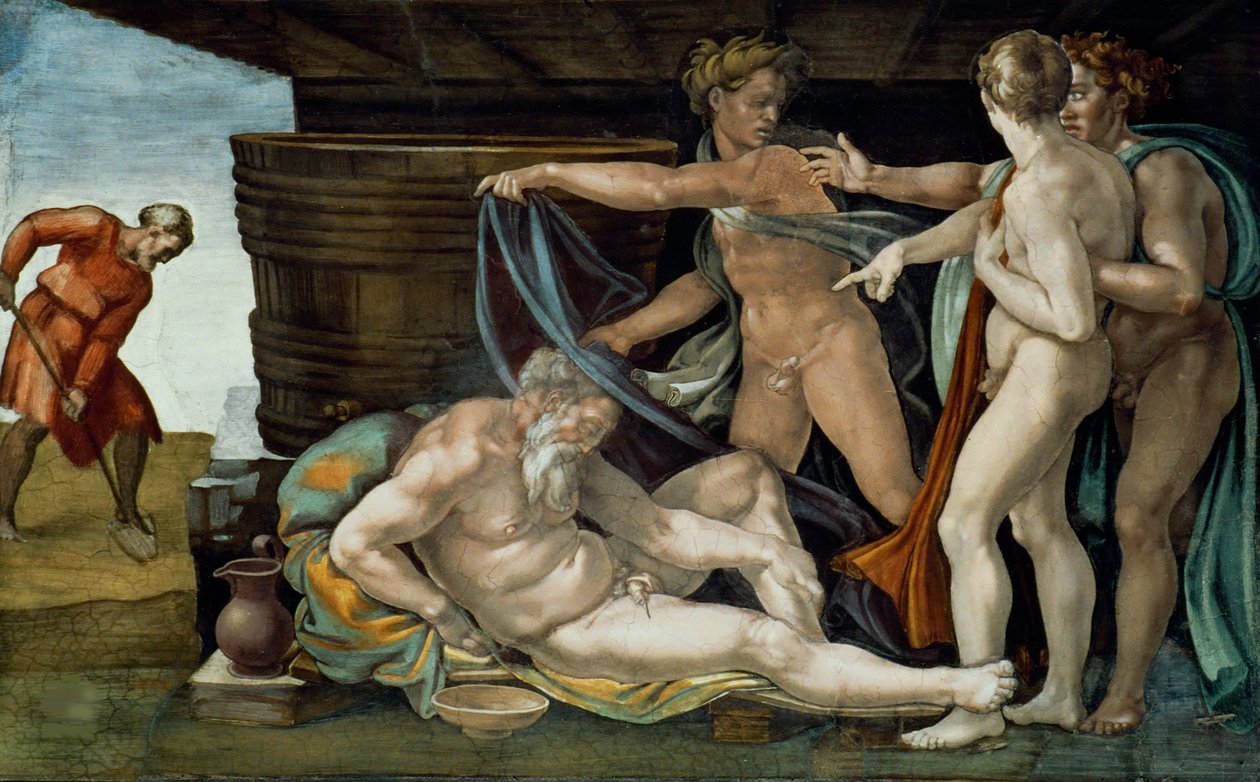 Noas drukkenskab af Michelangelo Buonarroti