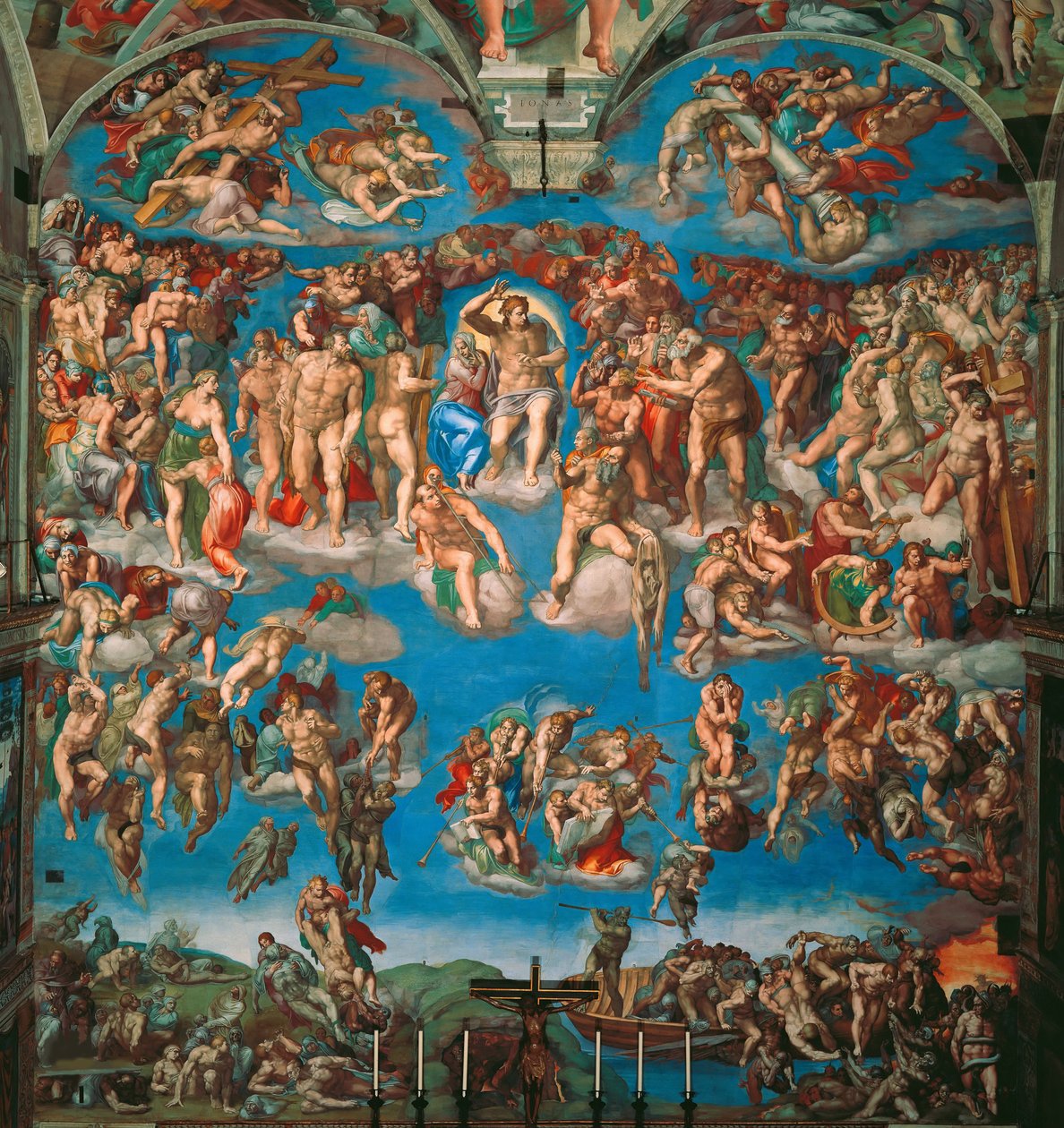The Last Judgment Fresco af Det Sixtinske Kapel i Vatikanet, 1536-1541. af Michelangelo Buonarroti