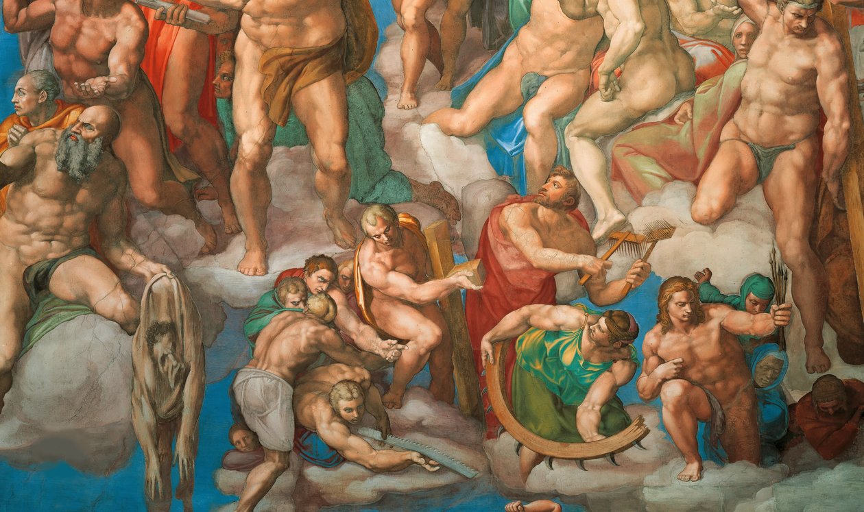 The Last Judgment Fresco af Det Sixtinske Kapel i Vatikanet, 1536-1541. af Michelangelo Buonarroti