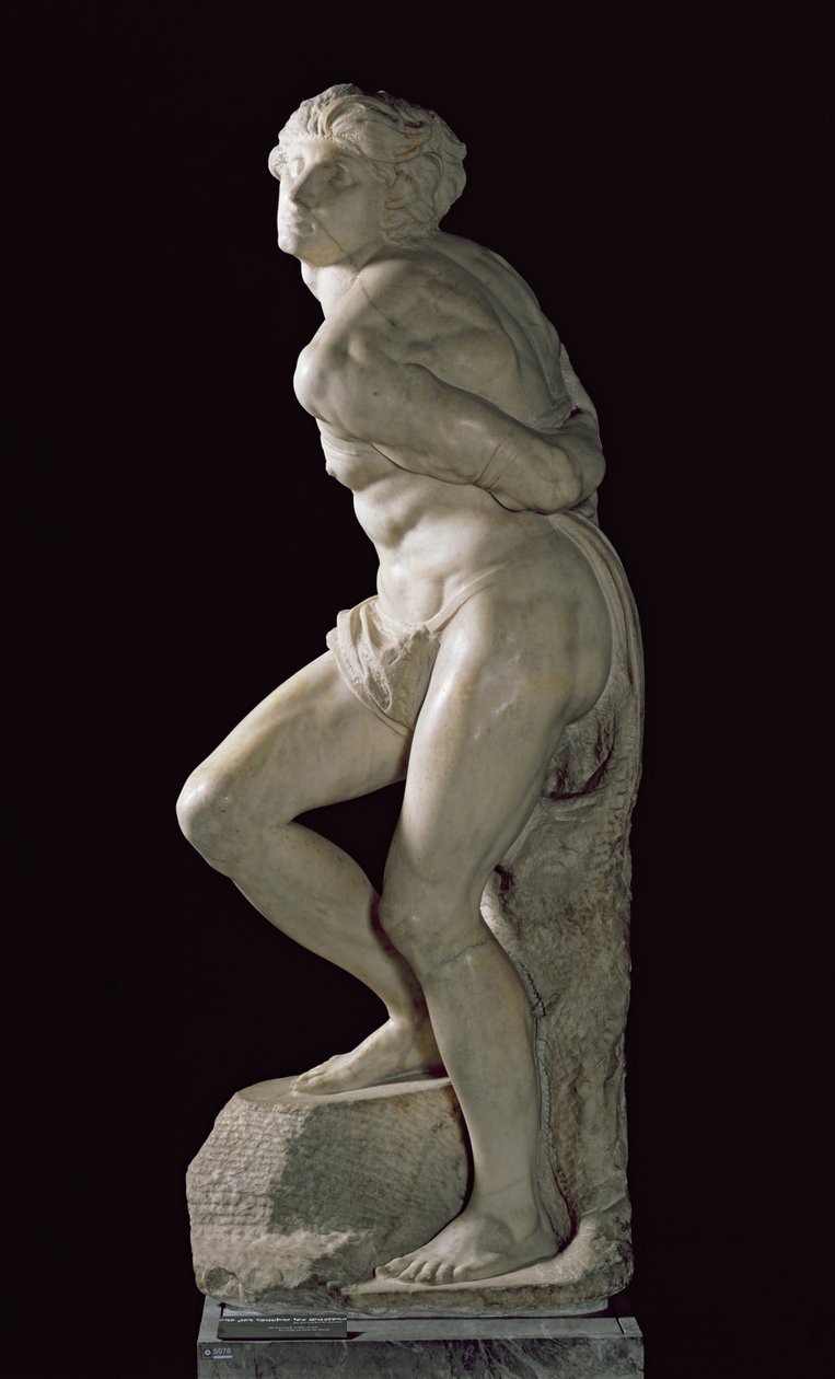 Den oprørske slave, 1513-15 af Michelangelo Buonarroti