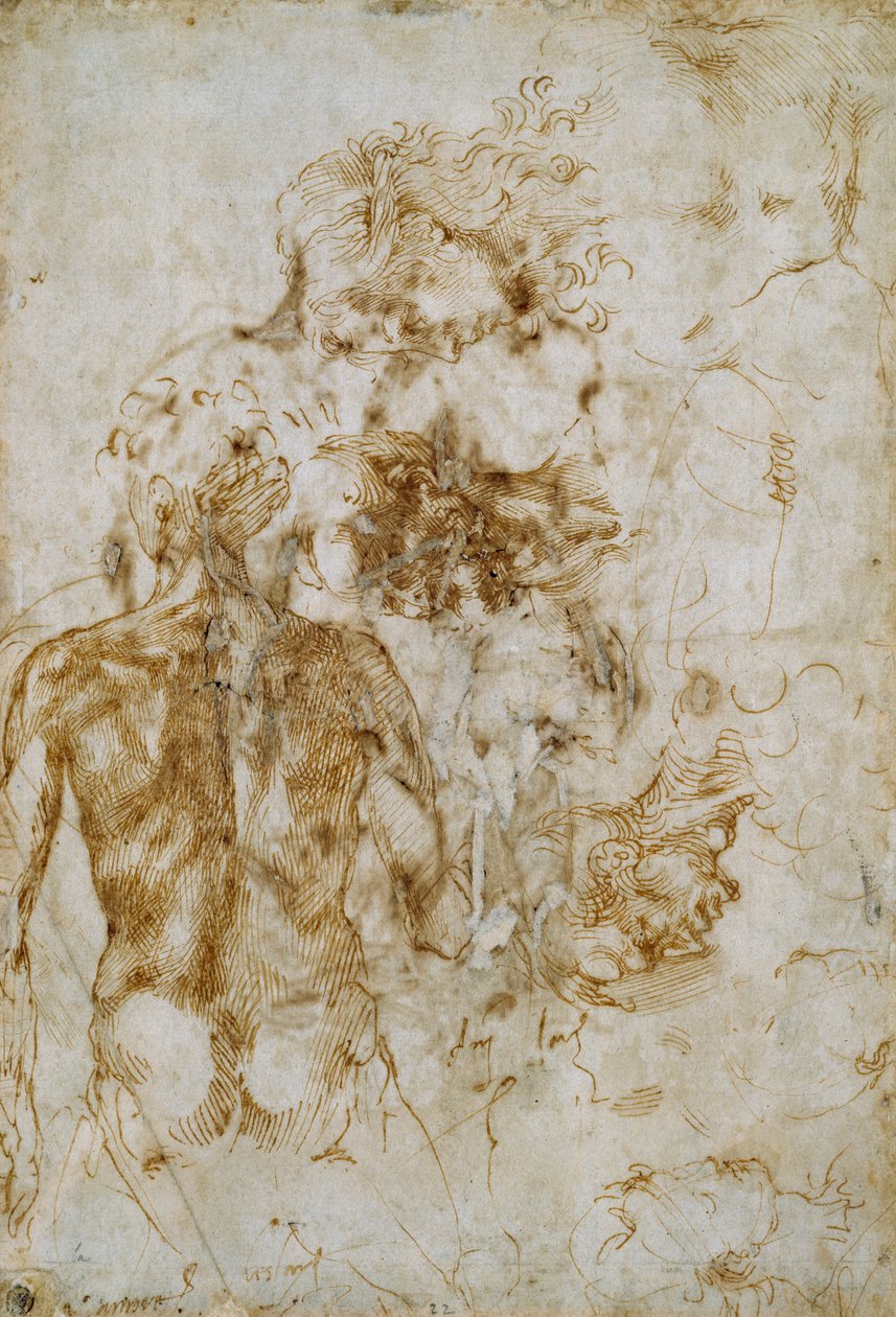 Forskellige figurstudier, c1490-1560 af Michelangelo Buonarroti