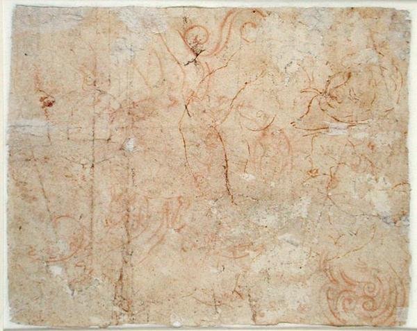 Forskellige undersøgelser, ca. 1525 (rødt kridt på papir) af Michelangelo Buonarroti