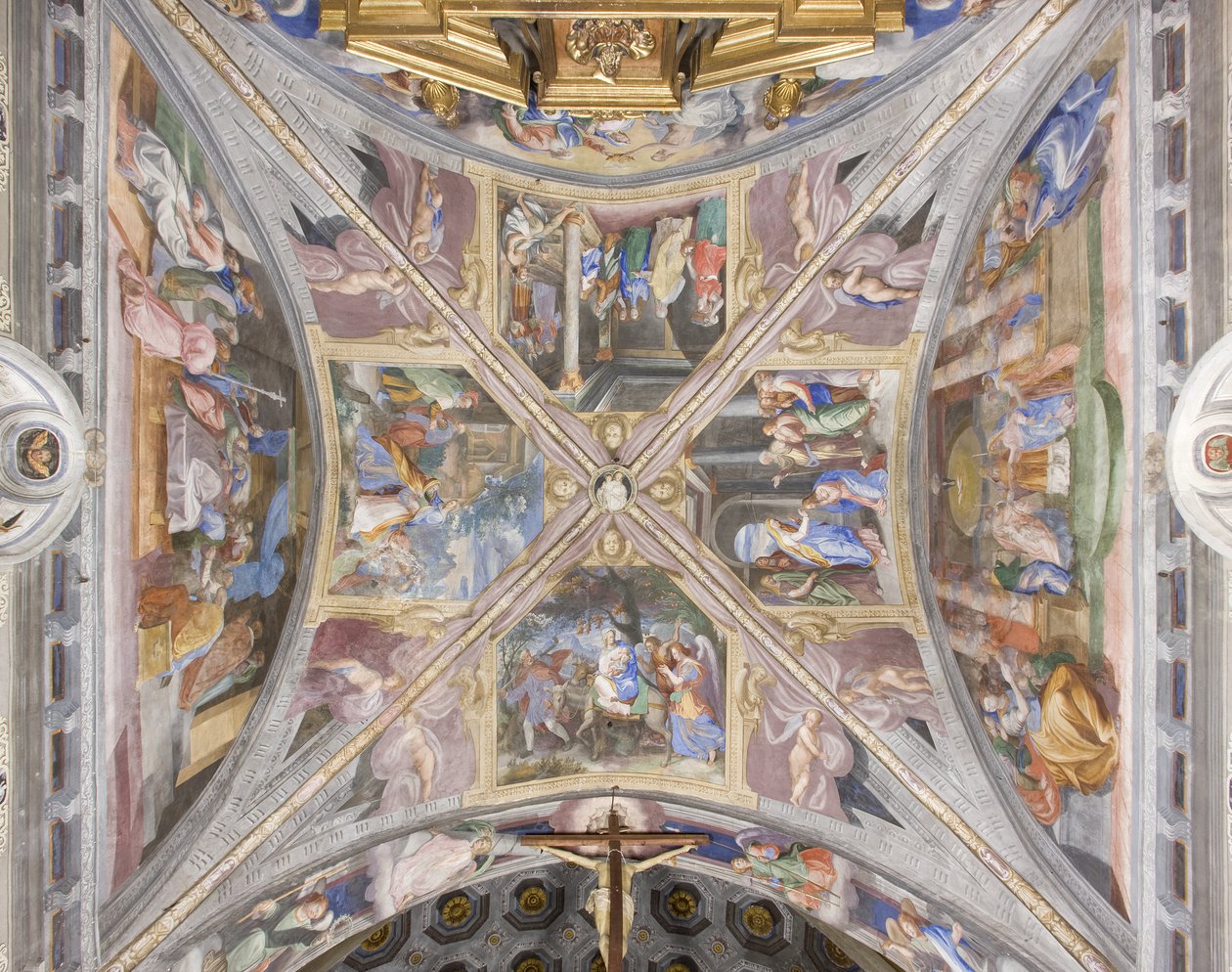 Kancellehvælving med scener fra Jomfru Marias liv (fresko) af Michelangelo Carminati