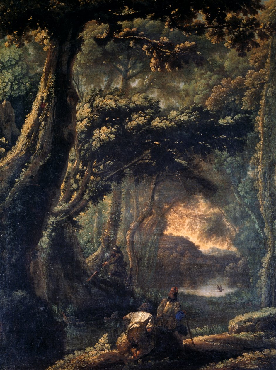 Sondejagt, af Michelangelo Cerquozzi kendt som Michelangelo delle Battaglie (1602-1660), olie på lærred, 67x51 cm. af Michelangelo Cerquozzi