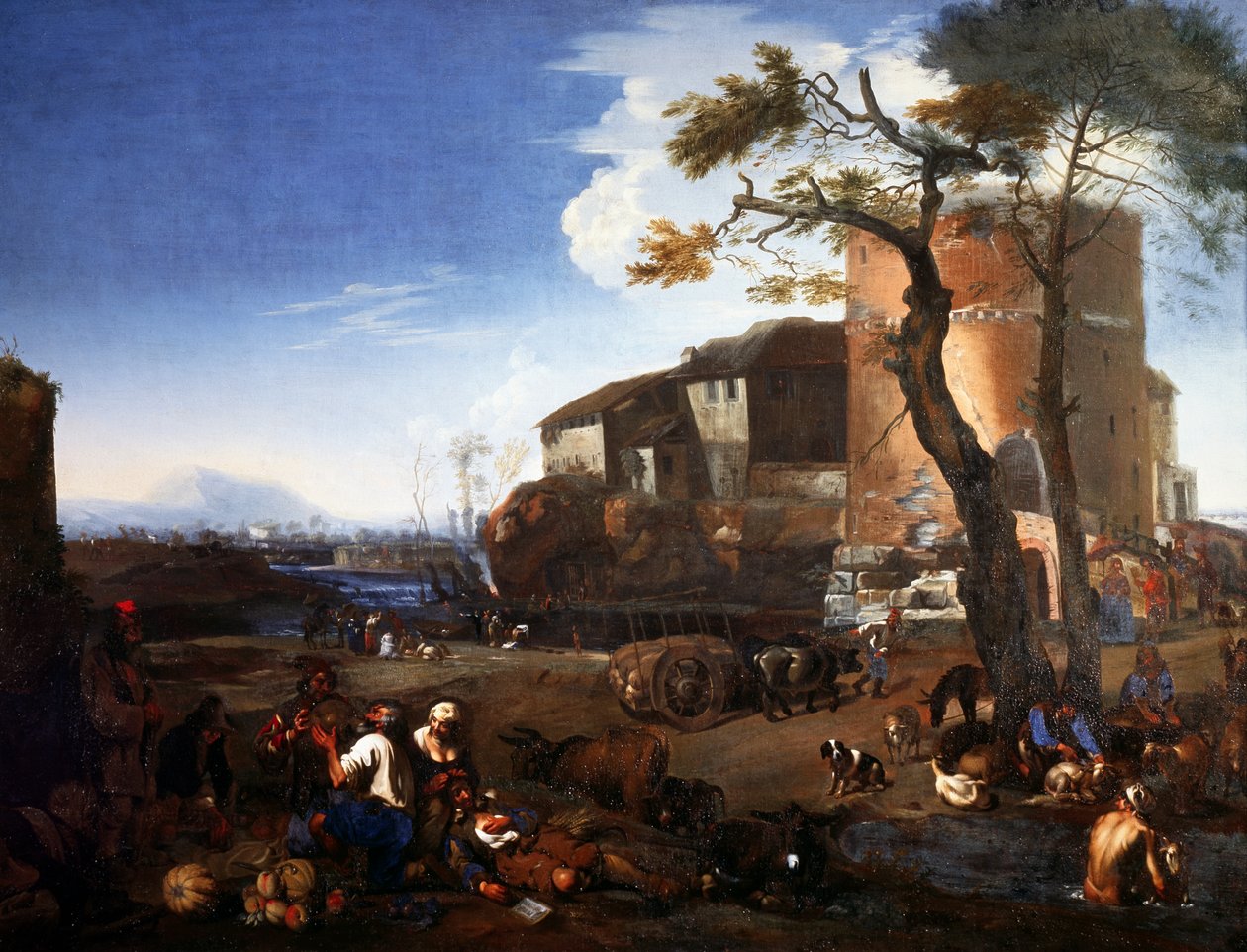 Country festival, af Michelangelo Cerquozzi kendt som Michelangelo delle Battaglie (1602-1660), olie på lærred, 98,5 x132 cm. af Michelangelo Cerquozzi