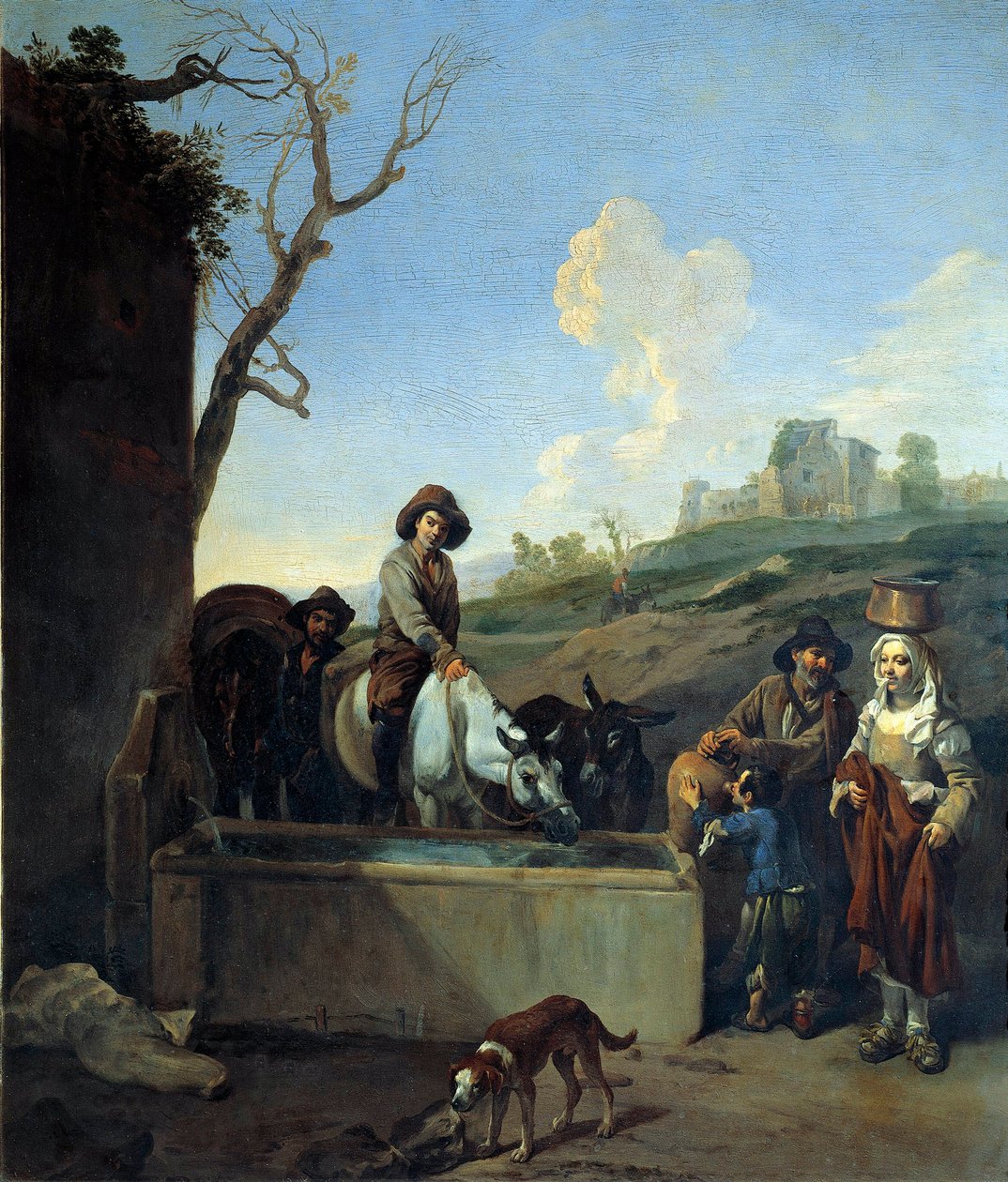 Vandskålen maleri af Michelangelo Cerquozzi (Michelangelo delle Battaglie) (1602-1660) af Michelangelo Cerquozzi