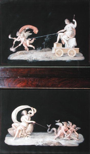 Eternity and Galatea, to af et sæt på seks alllegoriske scener (gouache) (se også 227490) af Michelangelo Maestri