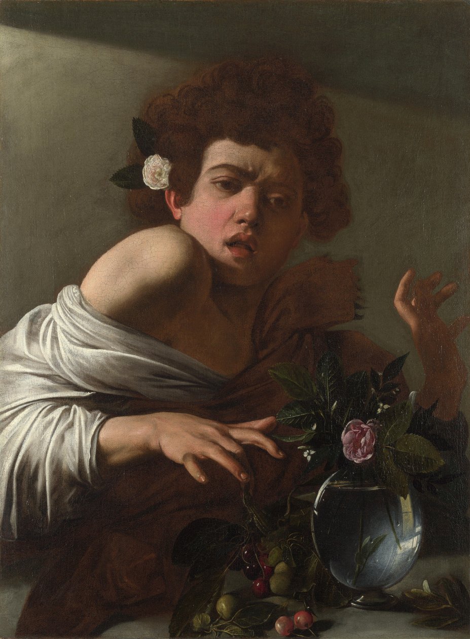 Dreng bidt af en firben, ca 1595 af Michelangelo Merisi Caravaggio