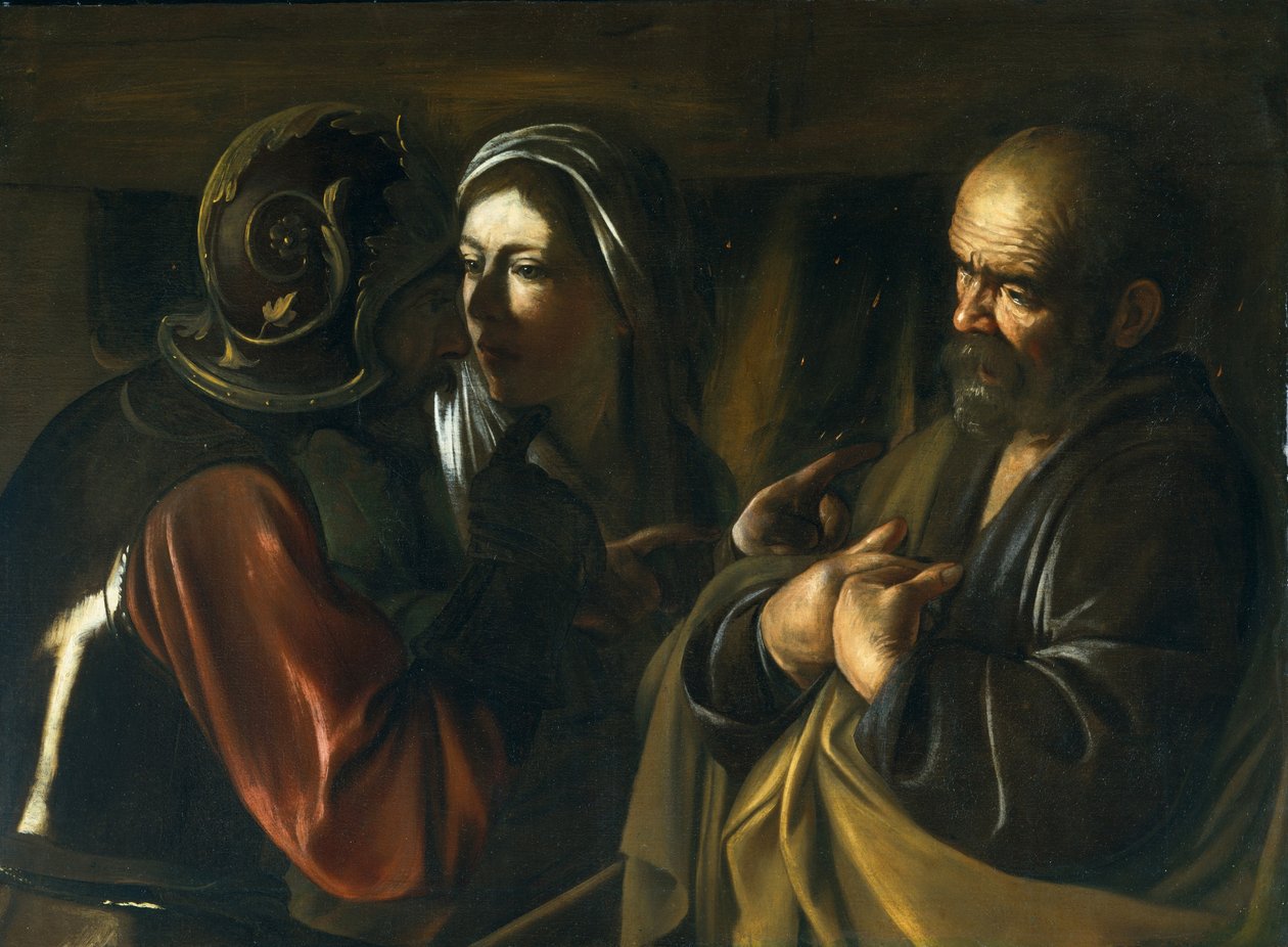 Benægtelse af Sankt Peter, 1610 af Michelangelo Merisi Caravaggio