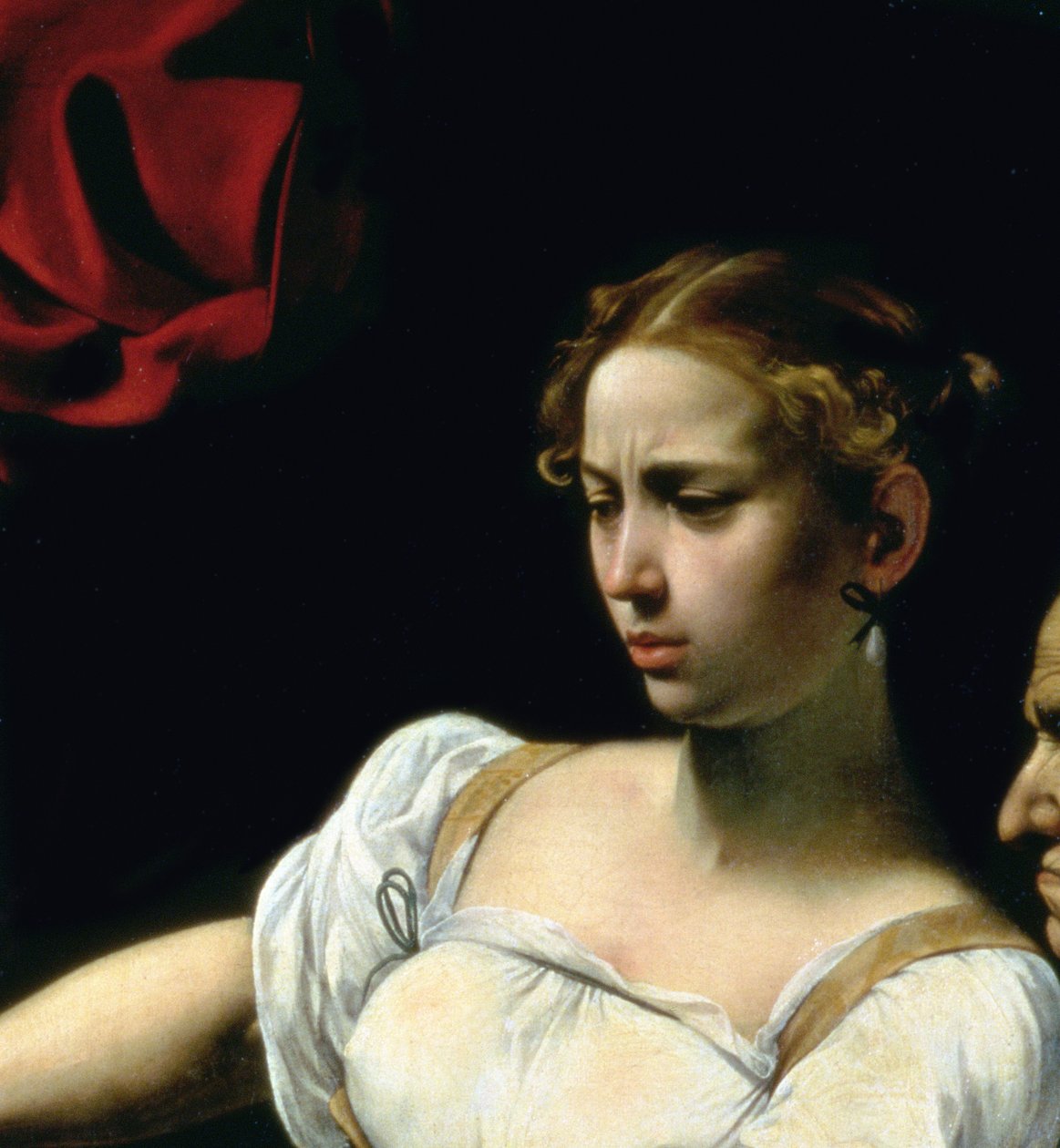 Judith og Holofernes, 1599`olie på lærred detalje af 507191 af Michelangelo Merisi Caravaggio