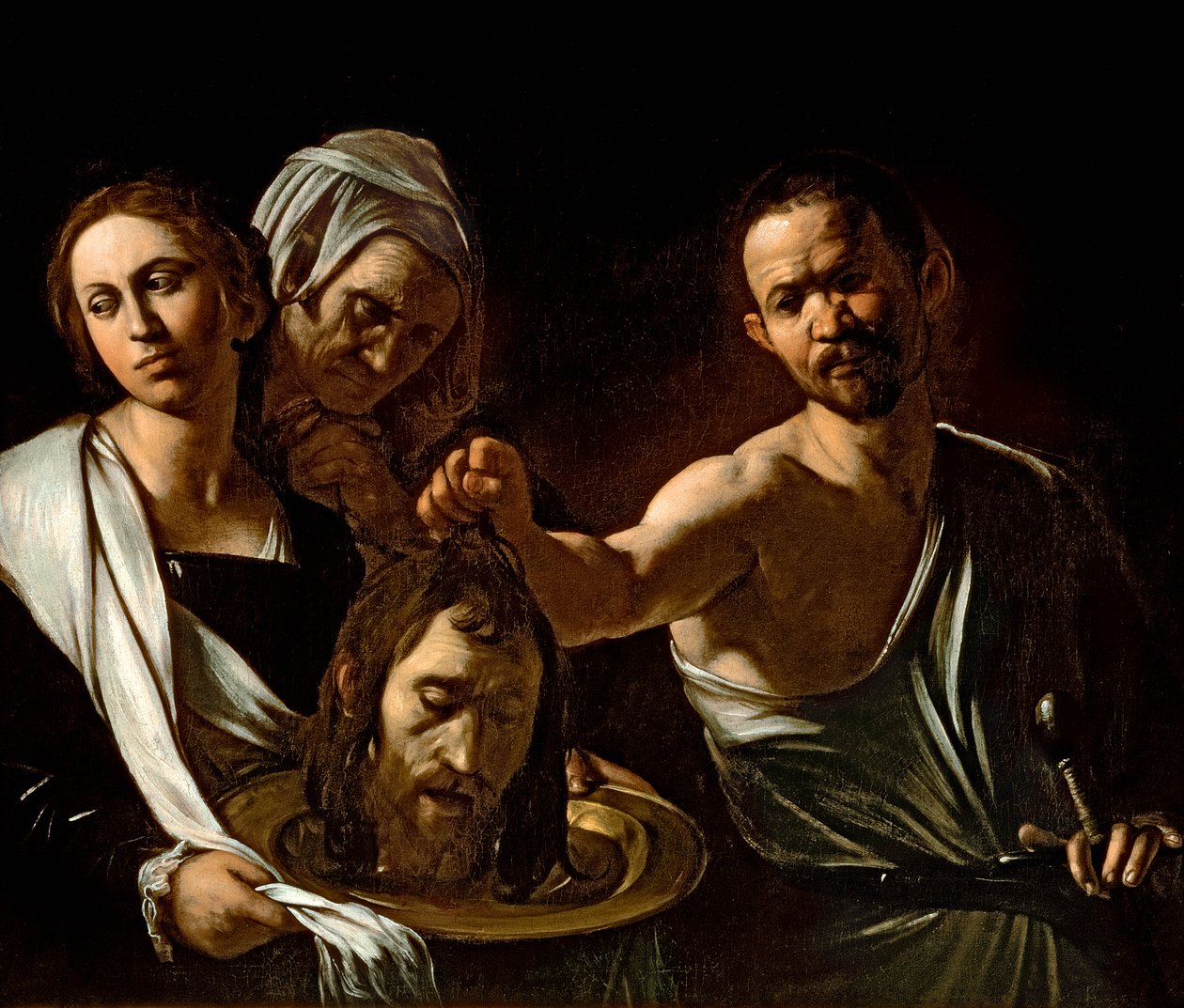 Salome modtager Johannes Døberens hoved, 1607-10 (olie og tempera på lærred) af Michelangelo Merisi Caravaggio