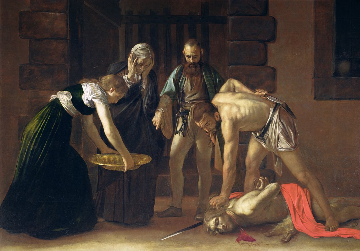 The Decapitation of St. John the Baptist, 1608 (detalje af 127654) af Michelangelo Merisi Caravaggio