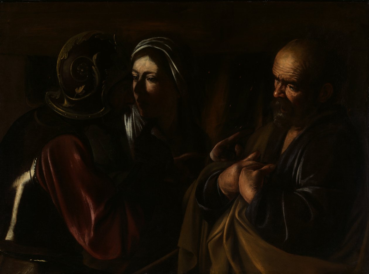 Sankt Peters fornægtelse, 1610. af Michelangelo Merisi Caravaggio