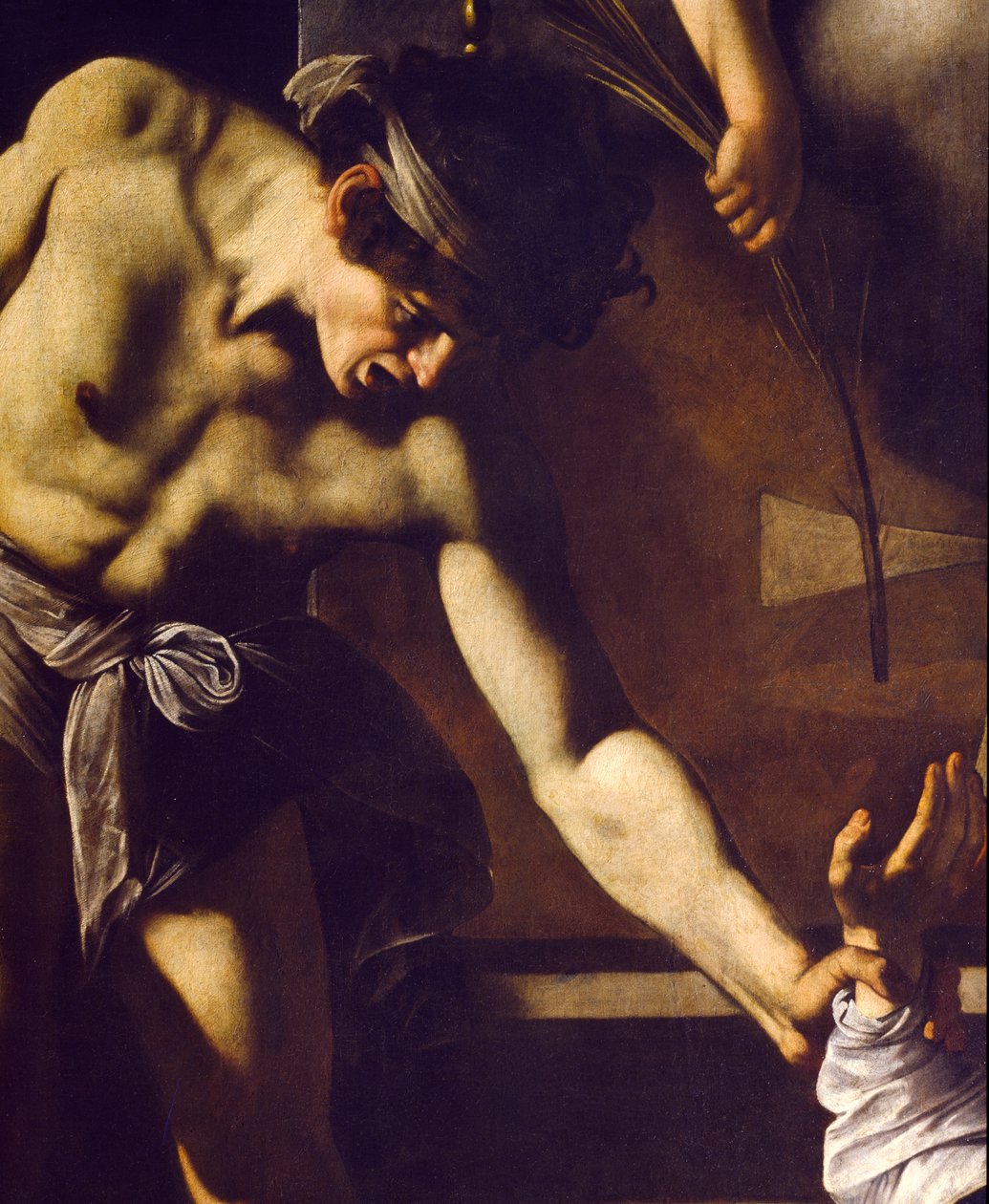 The Martyrium of St. Matthew, detalje, 1599-1600 af Michelangelo Merisi Caravaggio