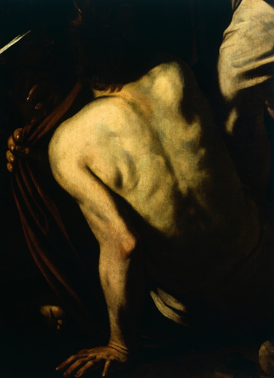Beklædning til nøgne, detalje fra Our Lady of Mercy eller Seven Acts of Mercy, ca. 1606-07 (olie på lærred) af Michelangelo Merisi da Caravaggio