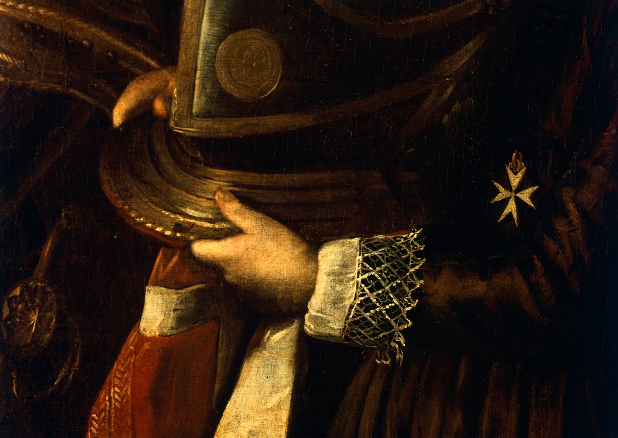 Detalje af portrættet af Alof de Wignacourt med sin page af Michelangelo Merisi da Caravaggio