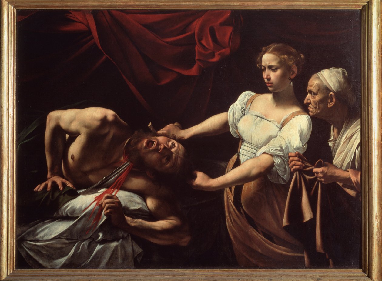 Judith halshugger Holofernes (olie på lærred af Michelangelo Merisi da Caravaggio