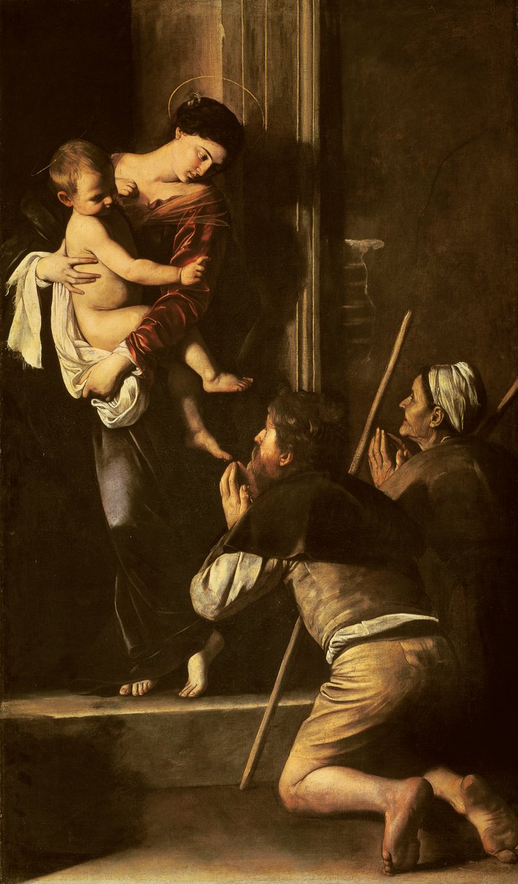 Madonna of the Pilgrims, ca. 1603-05 (olie på lærred) af Michelangelo Merisi da Caravaggio