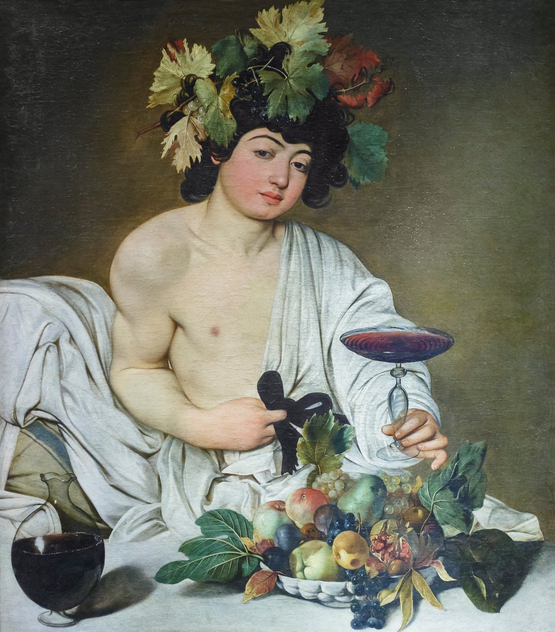 The Young Bacchus, ca. 1596 (olie på lærred) af Michelangelo Merisi da Caravaggio