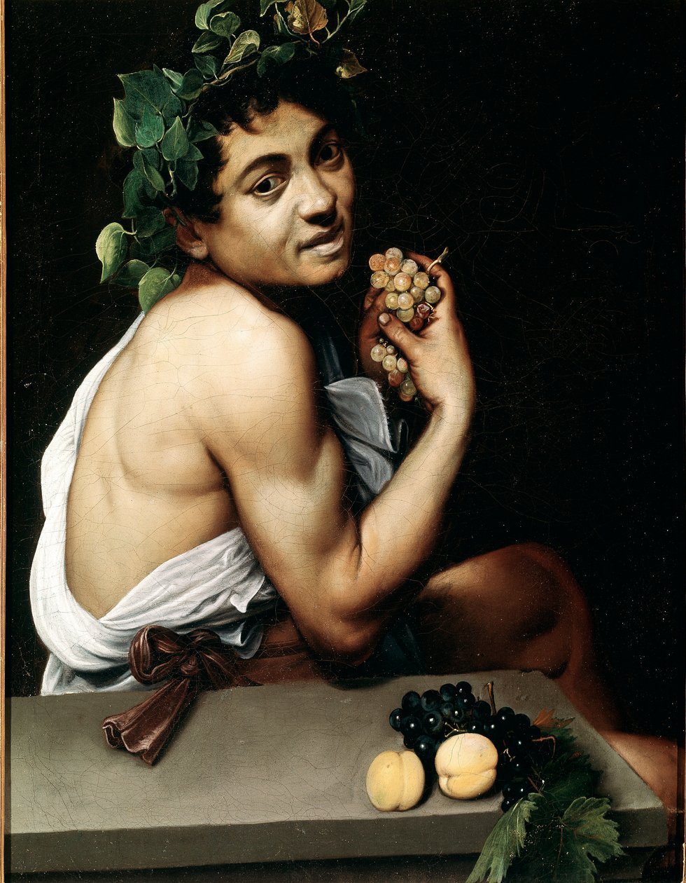 Den unge Bacchus (Bacchino) syge Maleri af Michelangelo Merisi kendt som Caravaggio (The Caravaggio af Michelangelo Merisi da Caravaggio