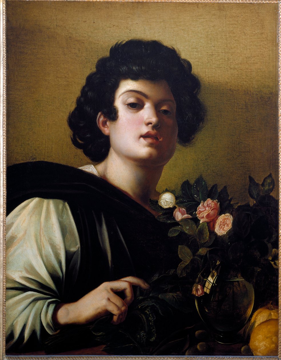 Ung dreng i vasen med roser af Michelangelo Merisi da Caravaggio