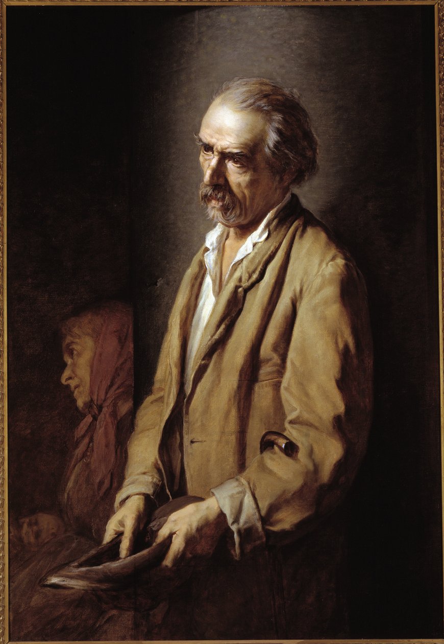 Selvportræt (Selvportræt) Maleri af Michelangelo Pittatore (1825-1903) 1894 Dim 107x73 cm Asti, Pinacoteca Civica af Michelangelo Pittatore