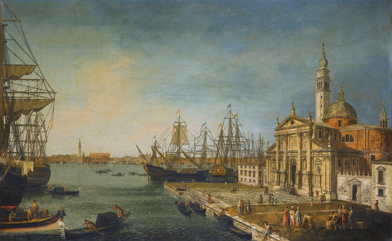 Venedig, en udsigt over Bacino Di San Marco fra kirken og øen San Giorgio Maggiore af Michele Marieschi
