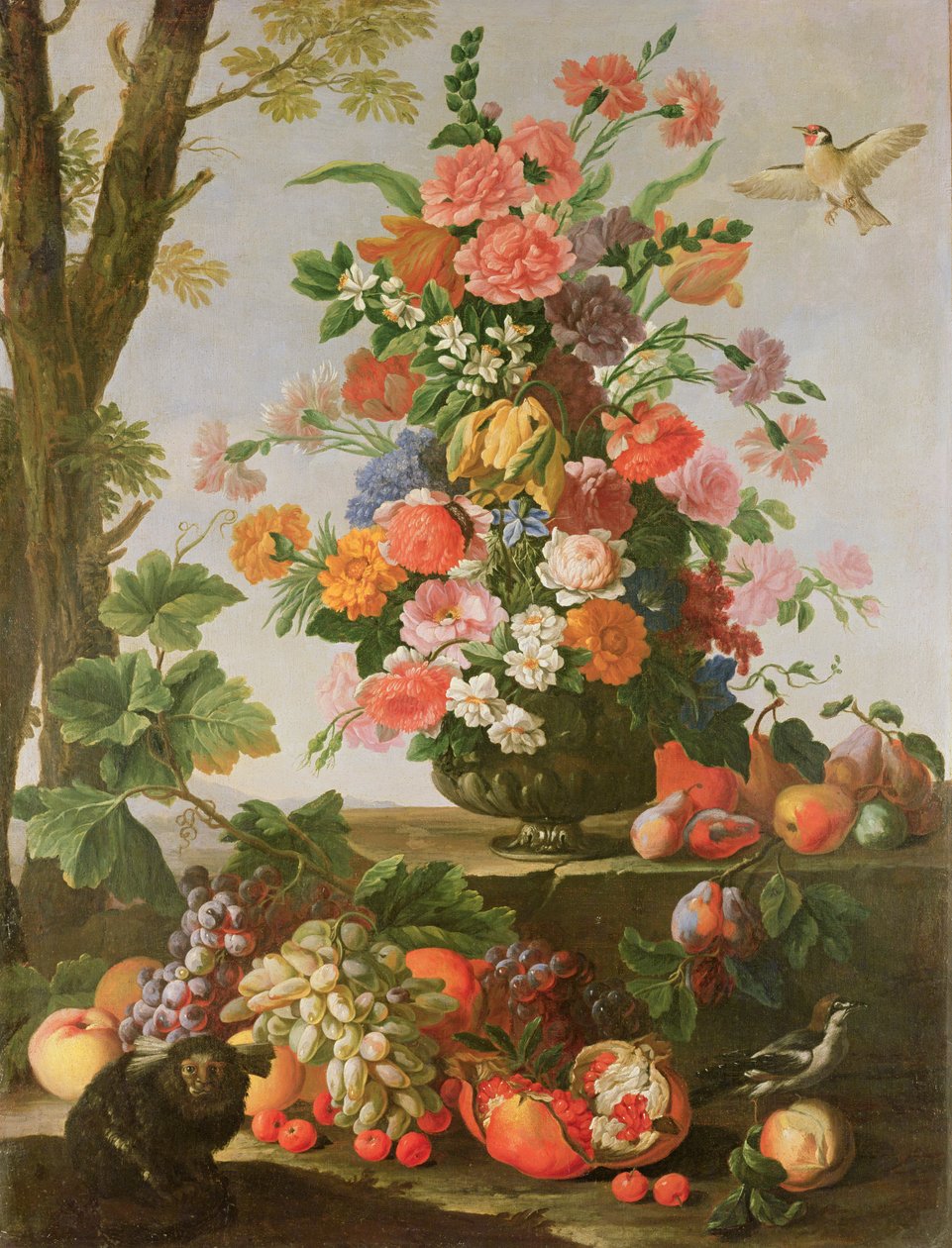 Blomsterstykke, 1600-tallet af Michele Pace del Campidoglio