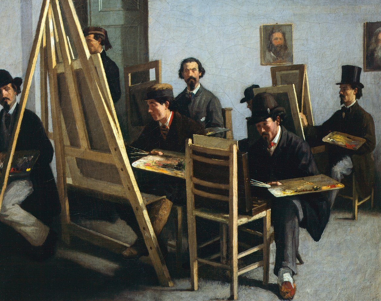 Malerskole, af Michele Cammarano, omkring 1865 af Michele Cammarano