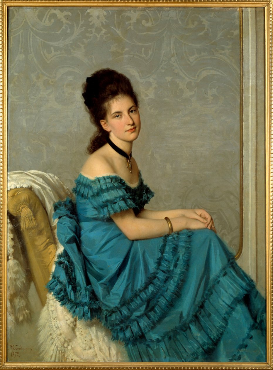 Portræt af Adelaide Banti. Maleri af Michel Gordigiani (1830-1909) af Michele Giordigiani