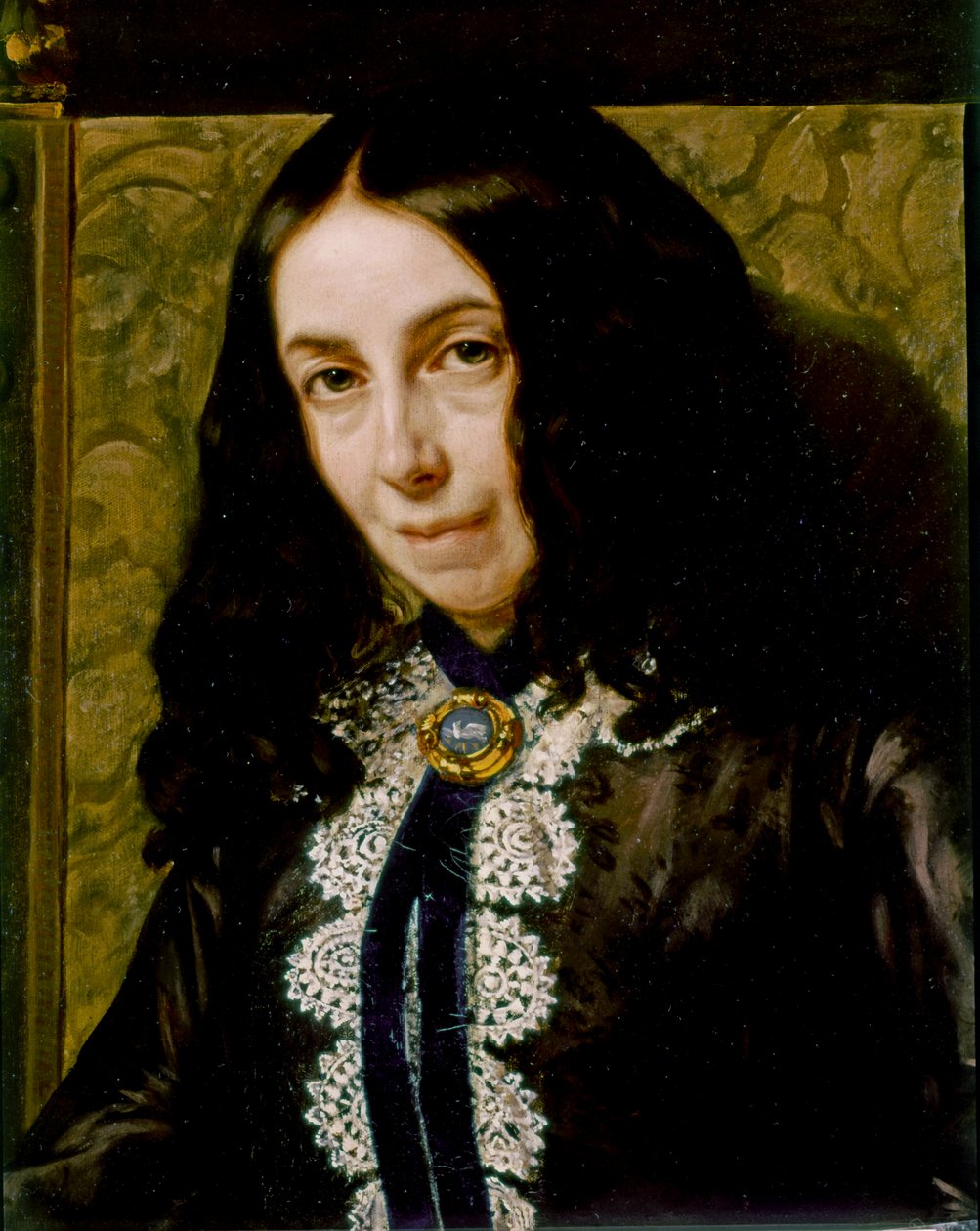Elizabeth Barrett BROWNING, portrætdetalje af Michele Gordigiani