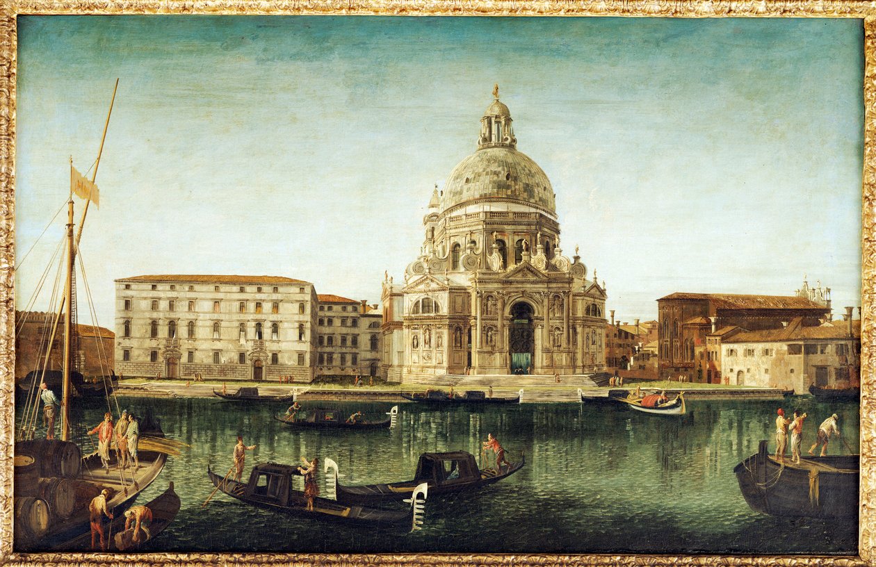 Santa Maria della Salute, Venedig, med gondoler på Canal Grande af Michele Marieschi