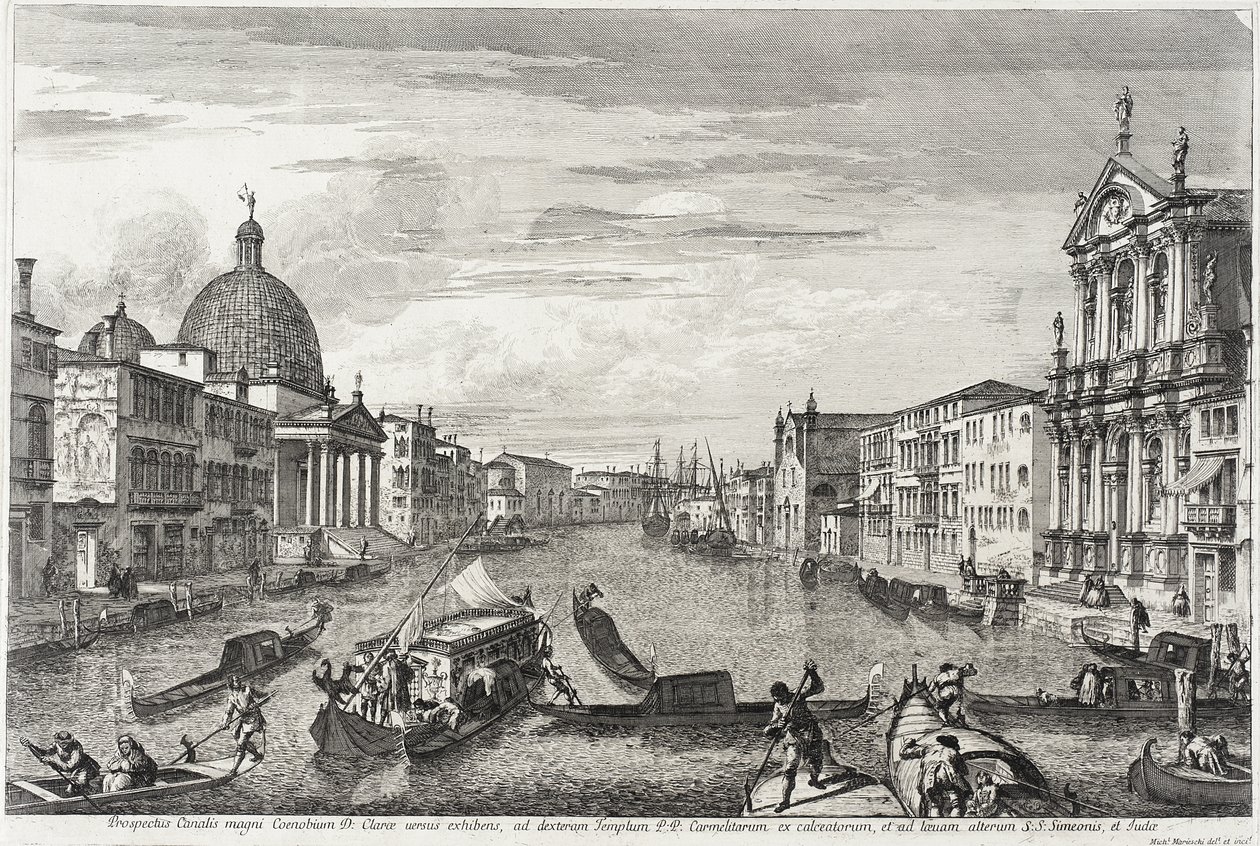 Canal Grande mellem San Simeone Piccolo og Santa Chiara af Michele Marieschi