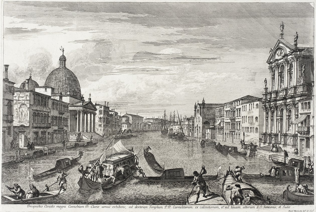 Canal Grande mellem San Simone Piccolo og Santa Chiara, ca. 1740-41 af Michele Marieschi