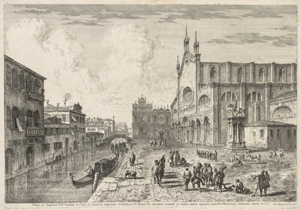 Udsigt over Venedig: Campo S. S. Giovanni e Paolo, 1741. af Michele Marieschi