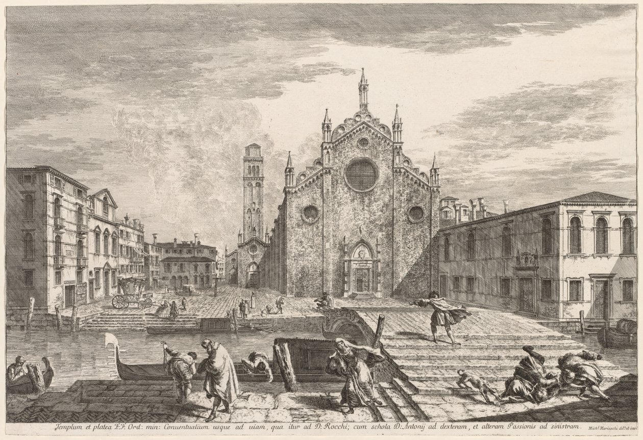 Udsigt over Venedig: Campo dei Frari af Michele Marieschi