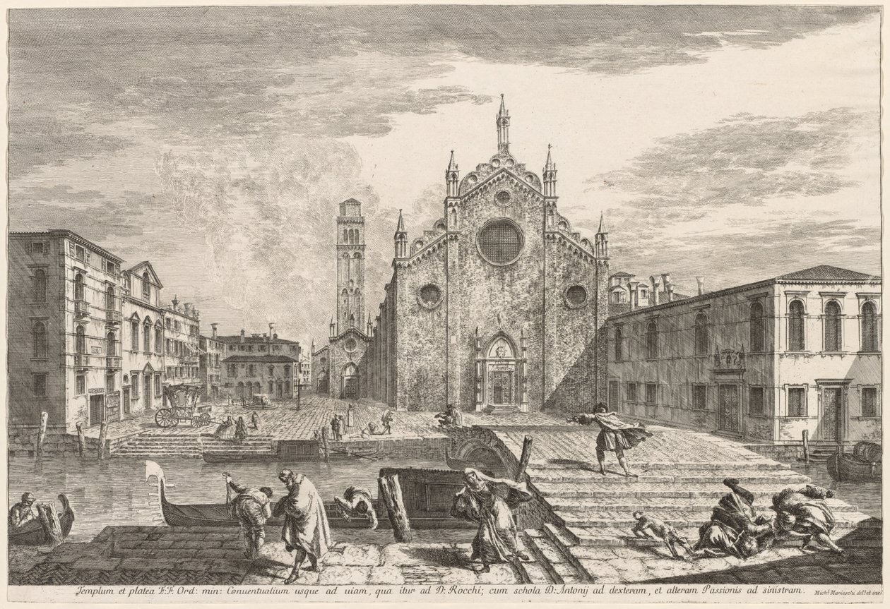 Udsigt over Venedig: Campo dei Frari, 1741. af Michele Marieschi