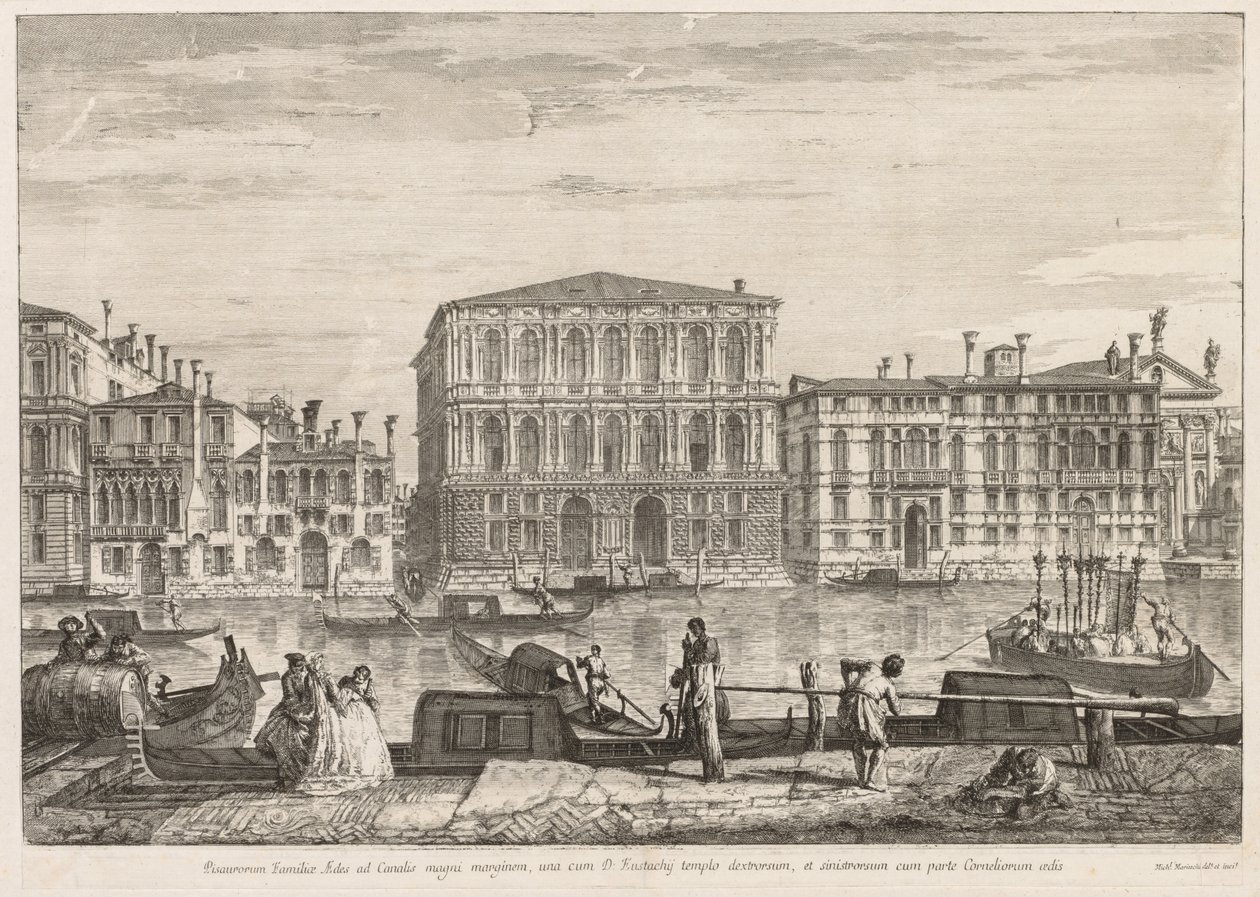 Udsigt over Venedig: Palazzo Pesaro, 1741. af Michele Marieschi