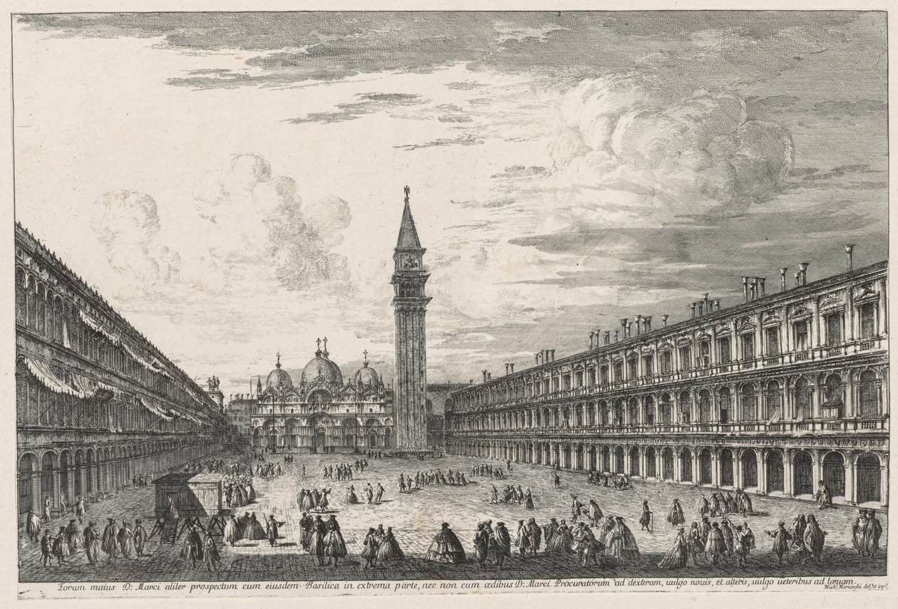 Udsigt over Venedig: Piazzo S. Marco, 1741. af Michele Marieschi
