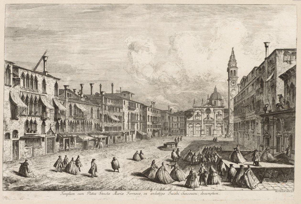 Udsigt over Venedig: S. Maria Formosa, 1741. af Michele Marieschi