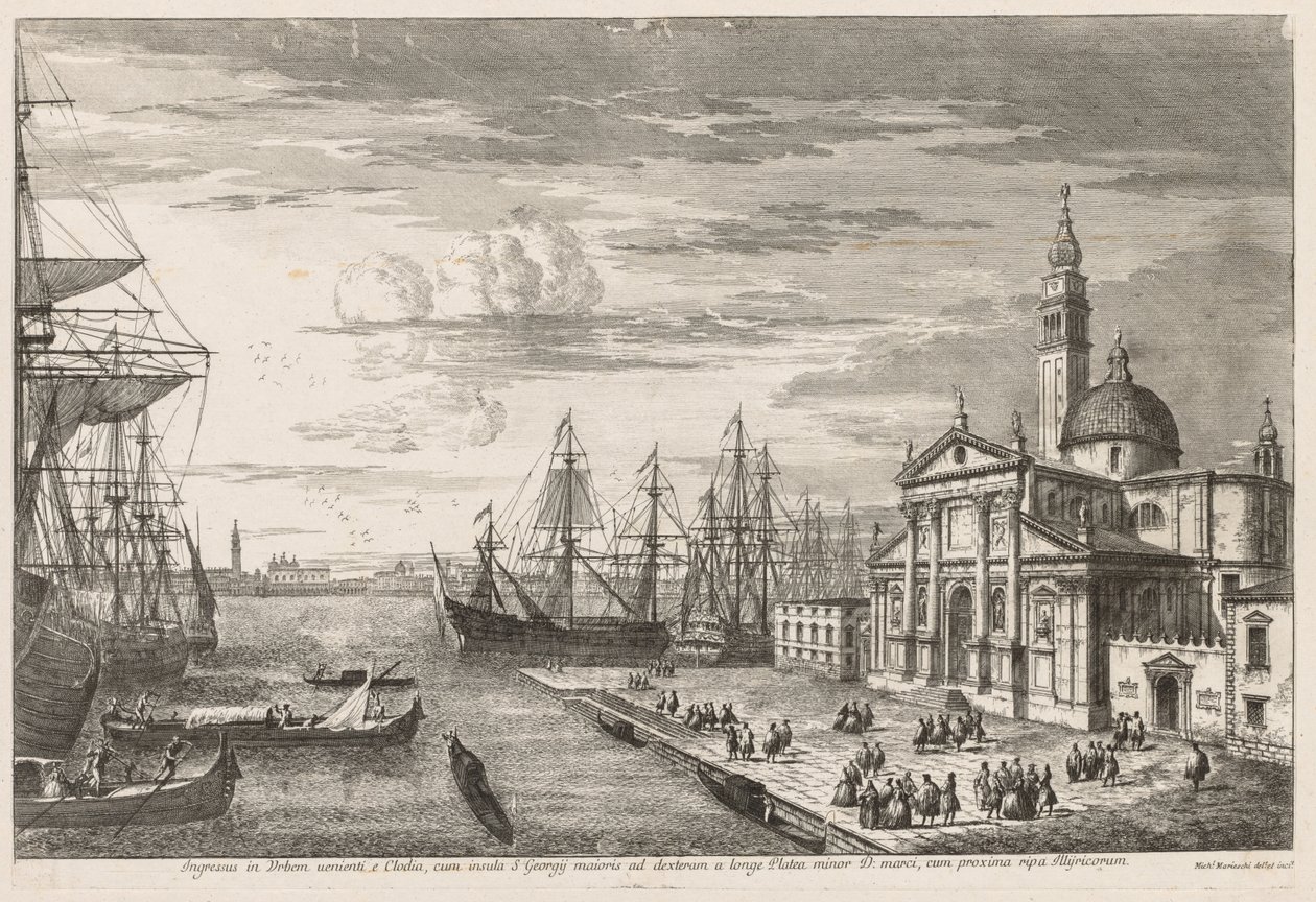 Udsigt over Venedig: Basin of St. Marks, 1741. af Michele Marieschi