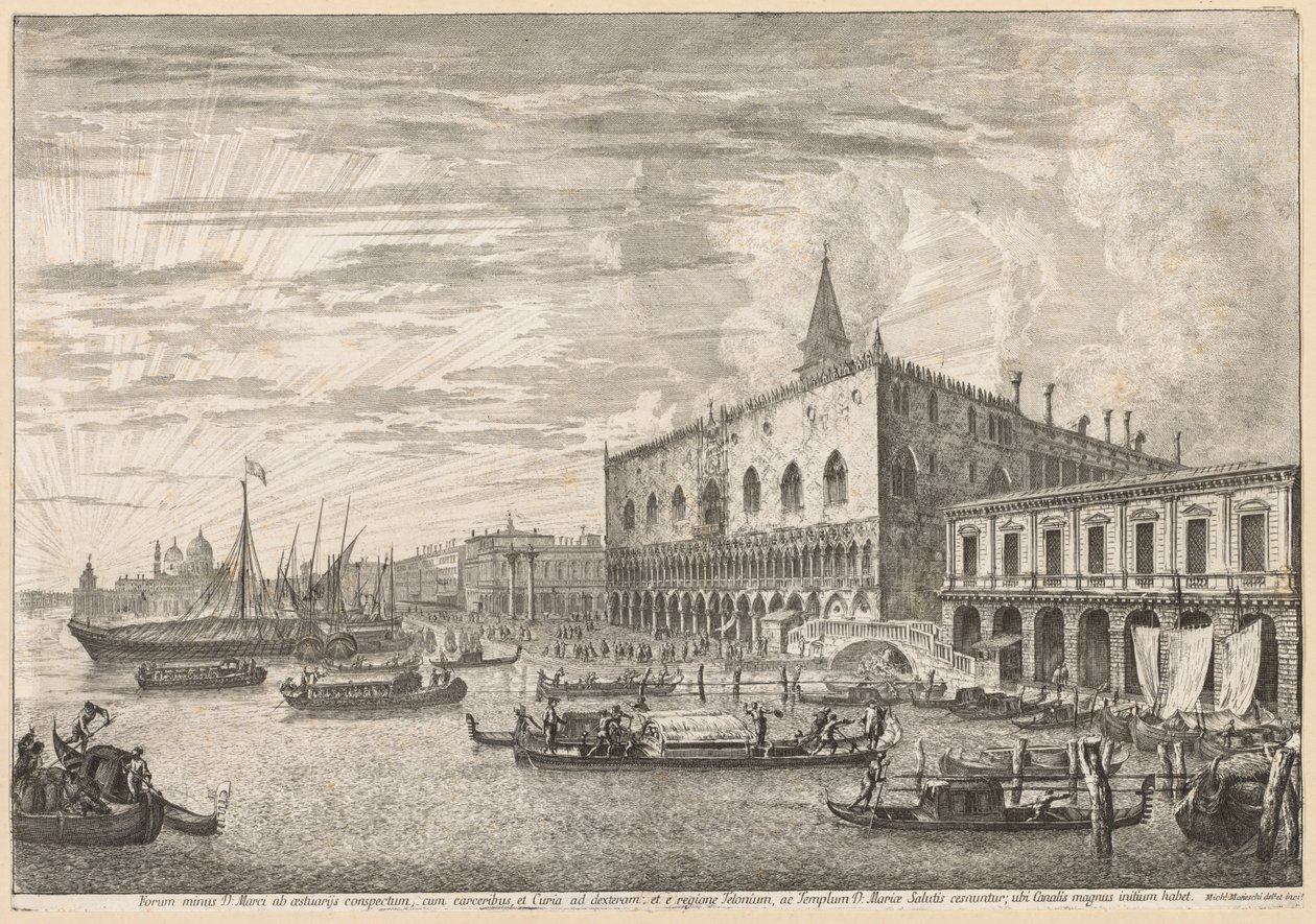Udsigt over Venedig: Molo og S. M. Della Salute af Michele Marieschi